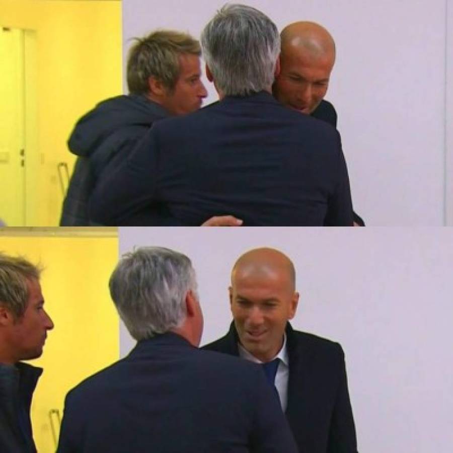 Las imágenes que no se vieron por TV: El frío saludo de Zidane y Ancelotti al final