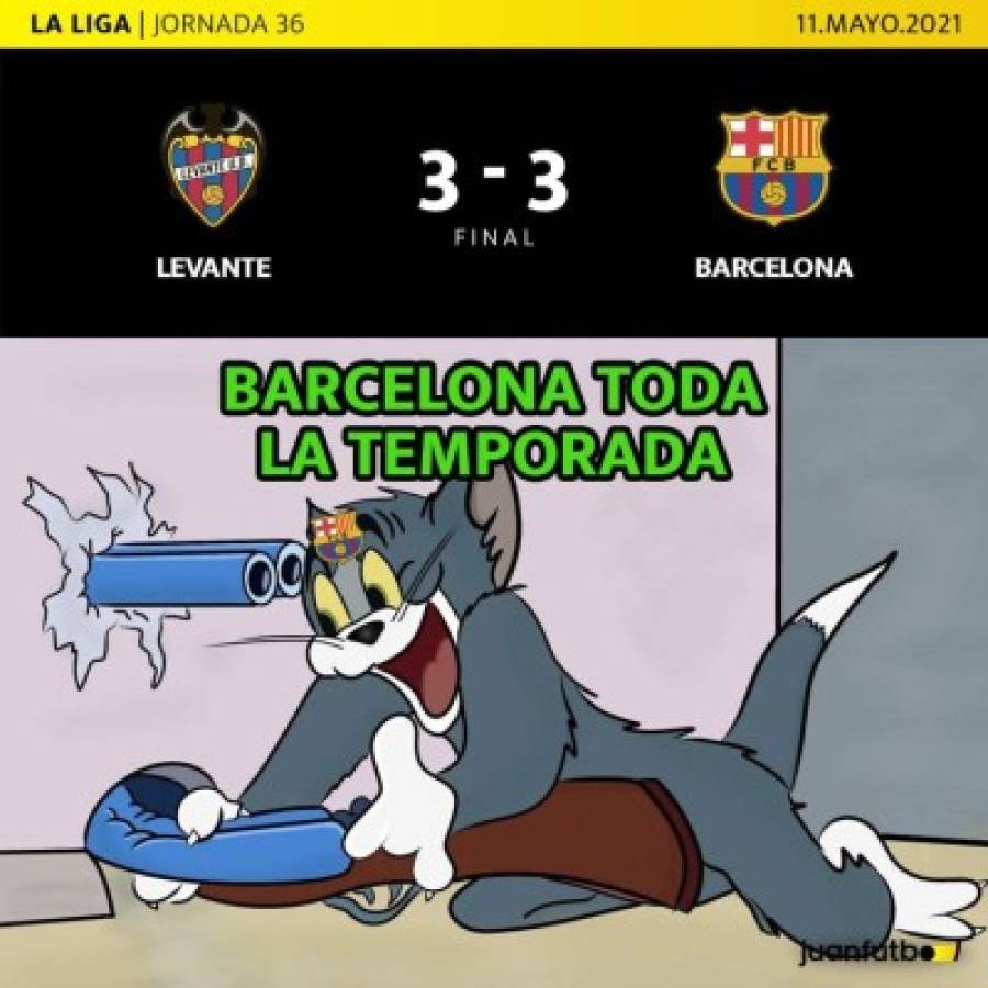 Masacran al Barcelona con divertidos memes tras no poder contra el Levante en la liga española