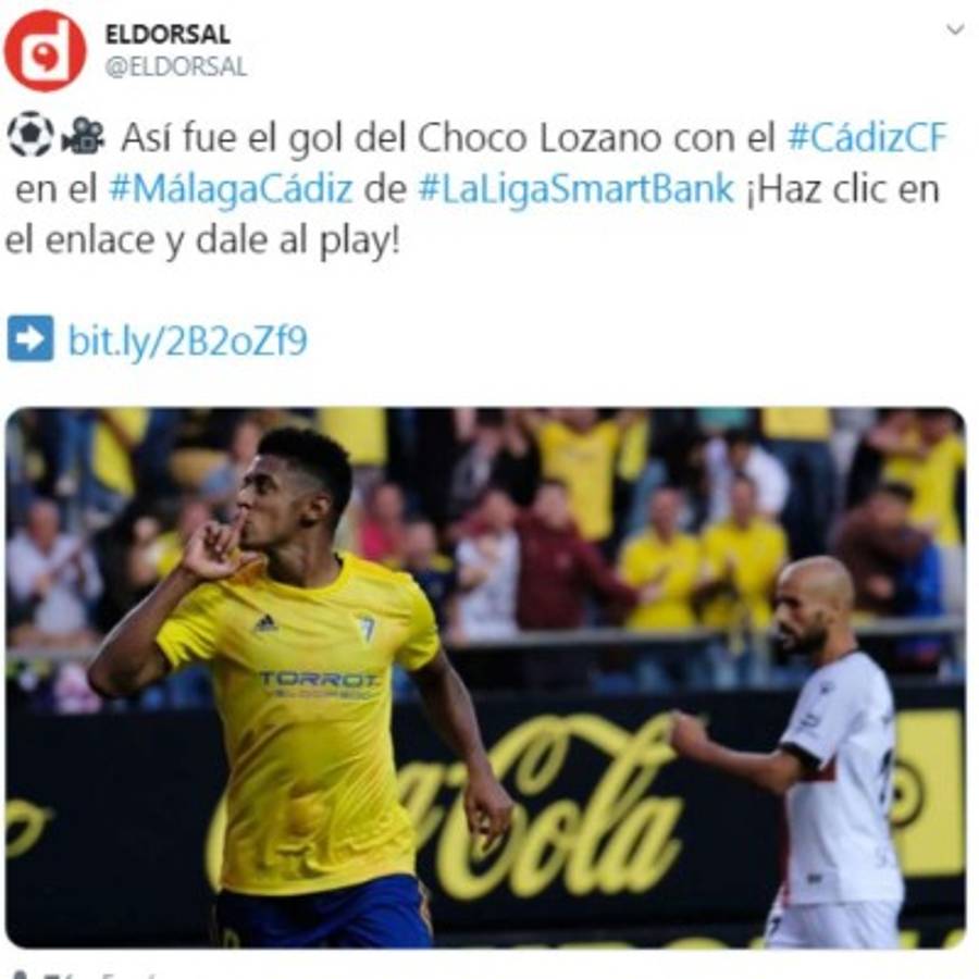 Lo que dice la prensa internacional del Cádiz y el Choco Lozano tras su cuarto gol consecutivo: 'Imparables'
