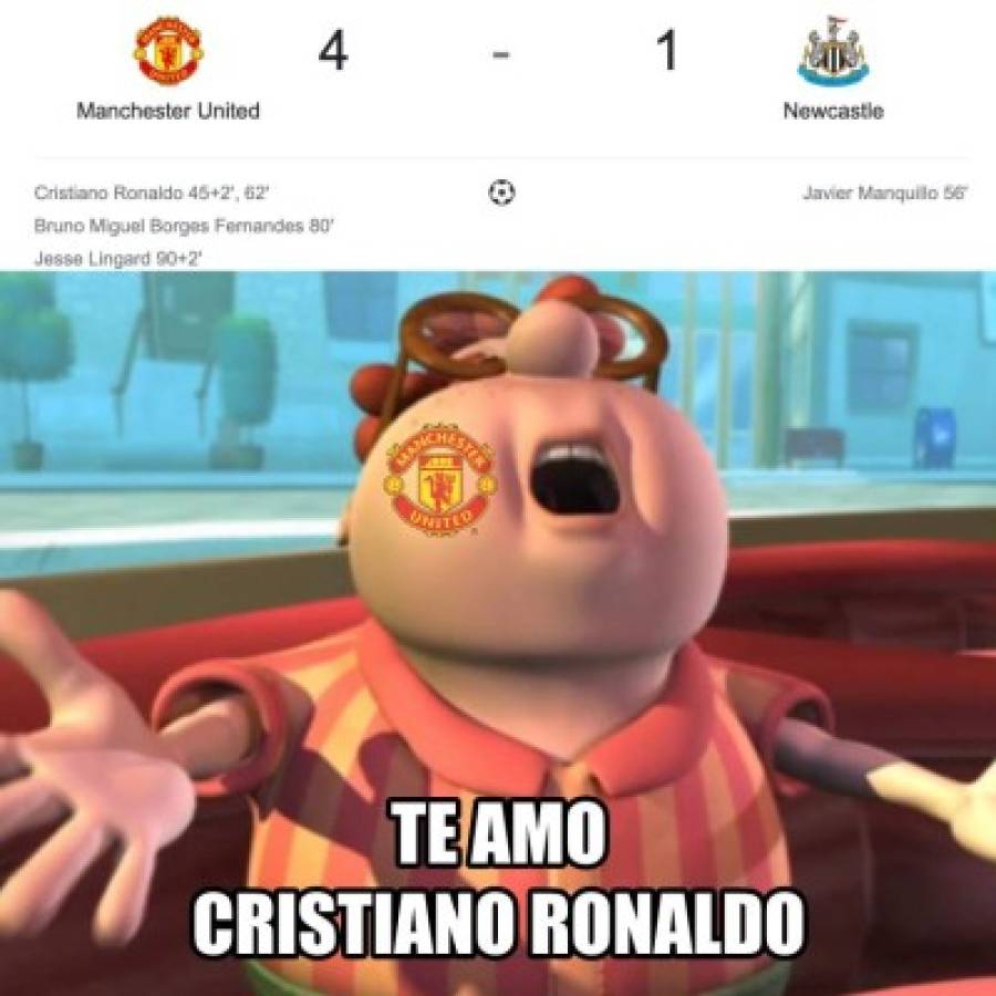 Cristiano Ronaldo hizo doblete con el United y estos son los mejores memes de su debut; Messi protagonista