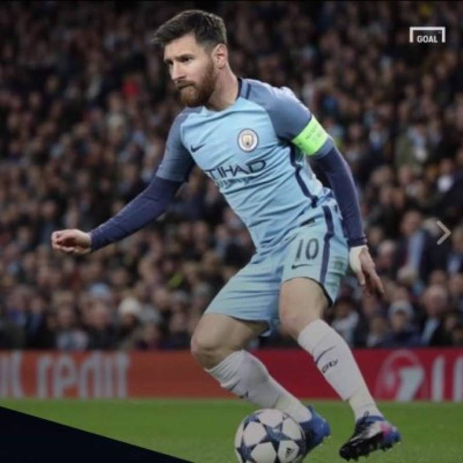 Messi 'posando' con las camisetas de los más grandes del mundo