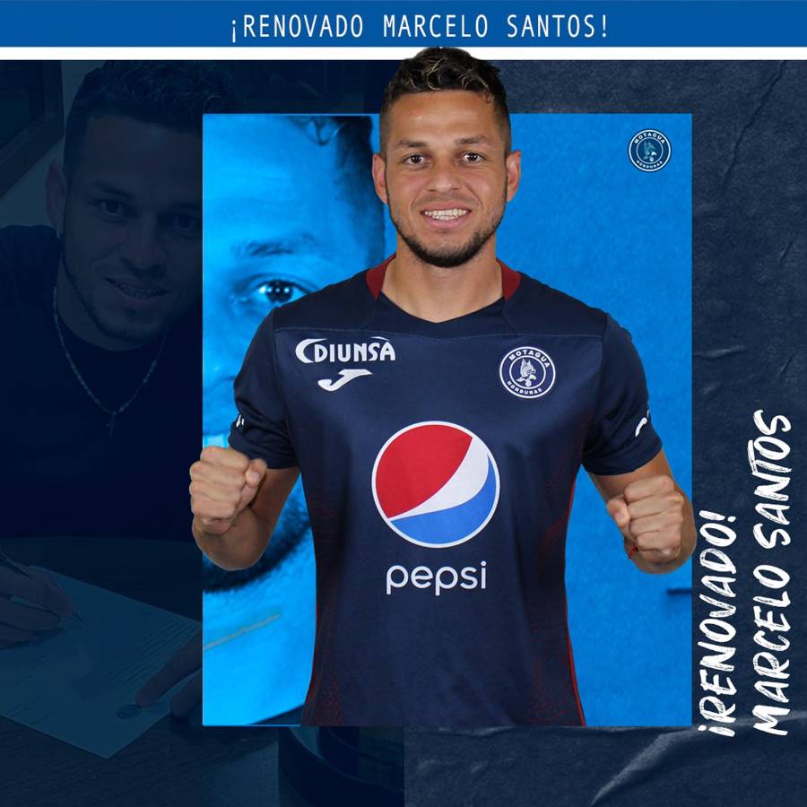 El defensa derecho Marcelo Santos renueva su contrato con Motagua