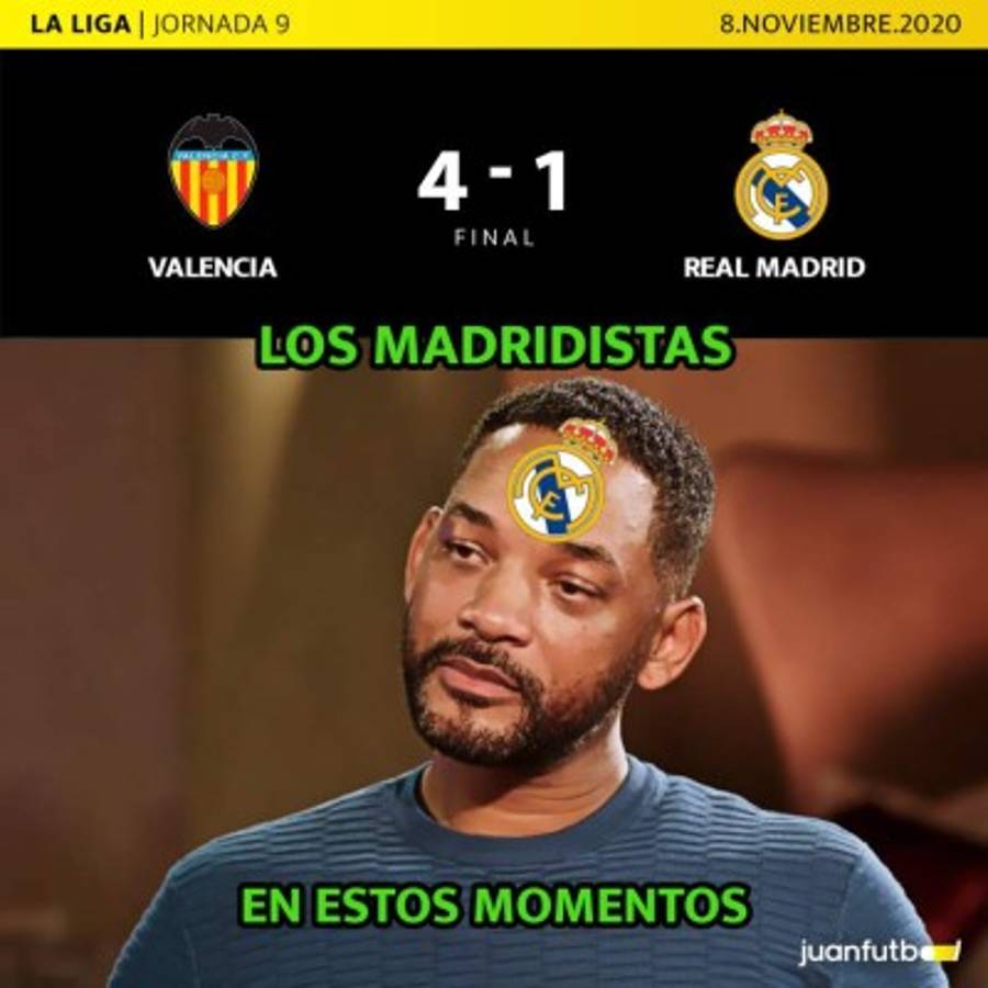 Los memes y los penales revientan al Real Madrid tras recibir paliza del Valencia