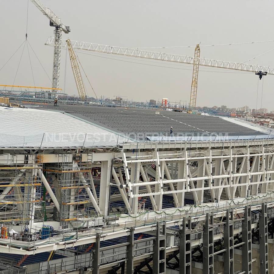 ¡Impresionante! Las nuevas imágenes de las obras del Santiago Bernabéu; el techo toma forma y cuándo estará listo el estadio