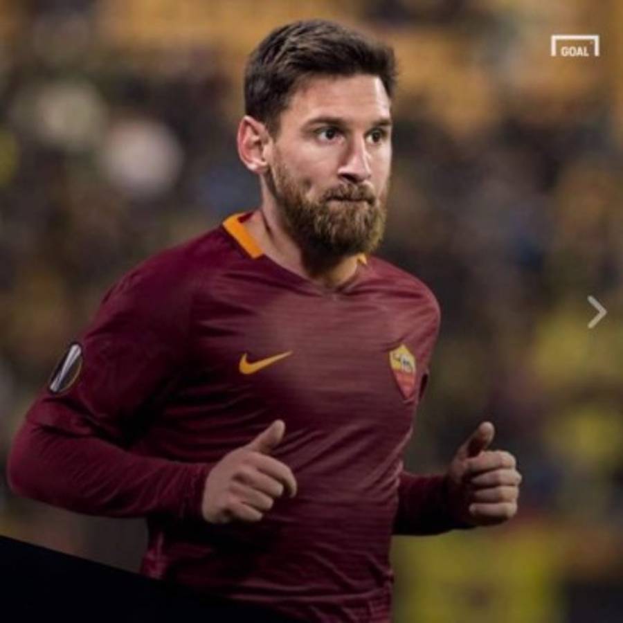 Messi 'posando' con las camisetas de los más grandes del mundo