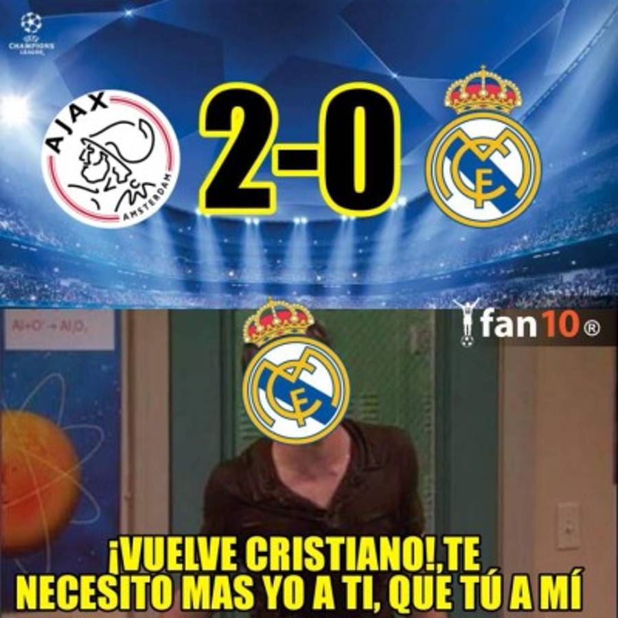 Los memes destruyen a un Real Madrid goleado y eliminado de la Champions por el Ajax
