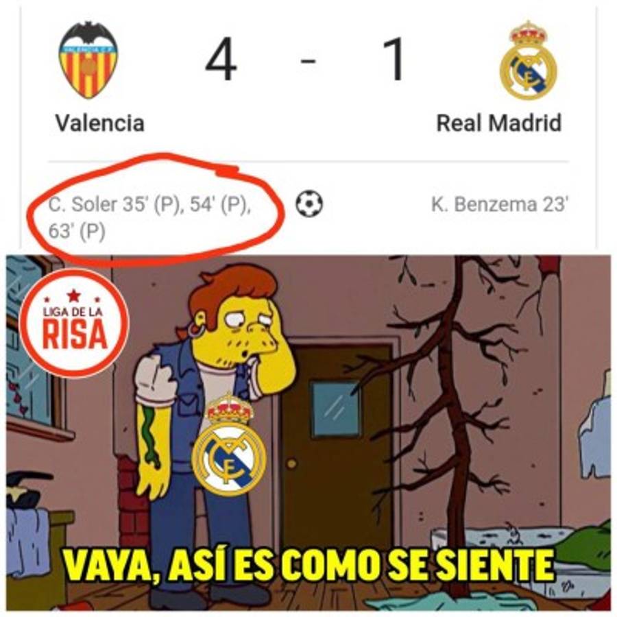 Los memes y los penales revientan al Real Madrid tras recibir paliza del Valencia