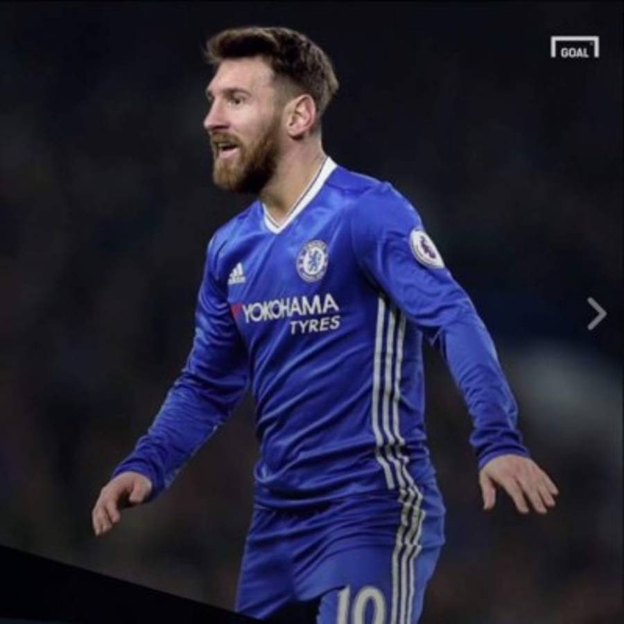 Messi 'posando' con las camisetas de los más grandes del mundo