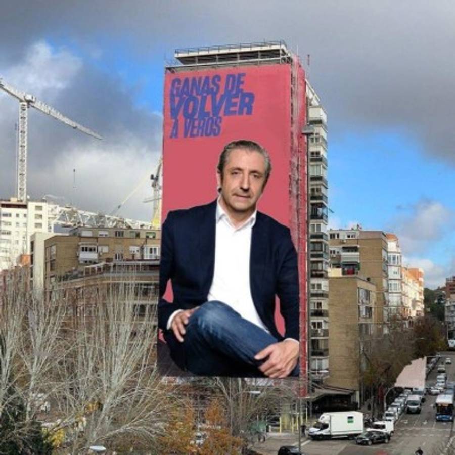 Barcelona: Laporta coloca un cartel gigante frente al Bernabéu y las redes estallan con memes