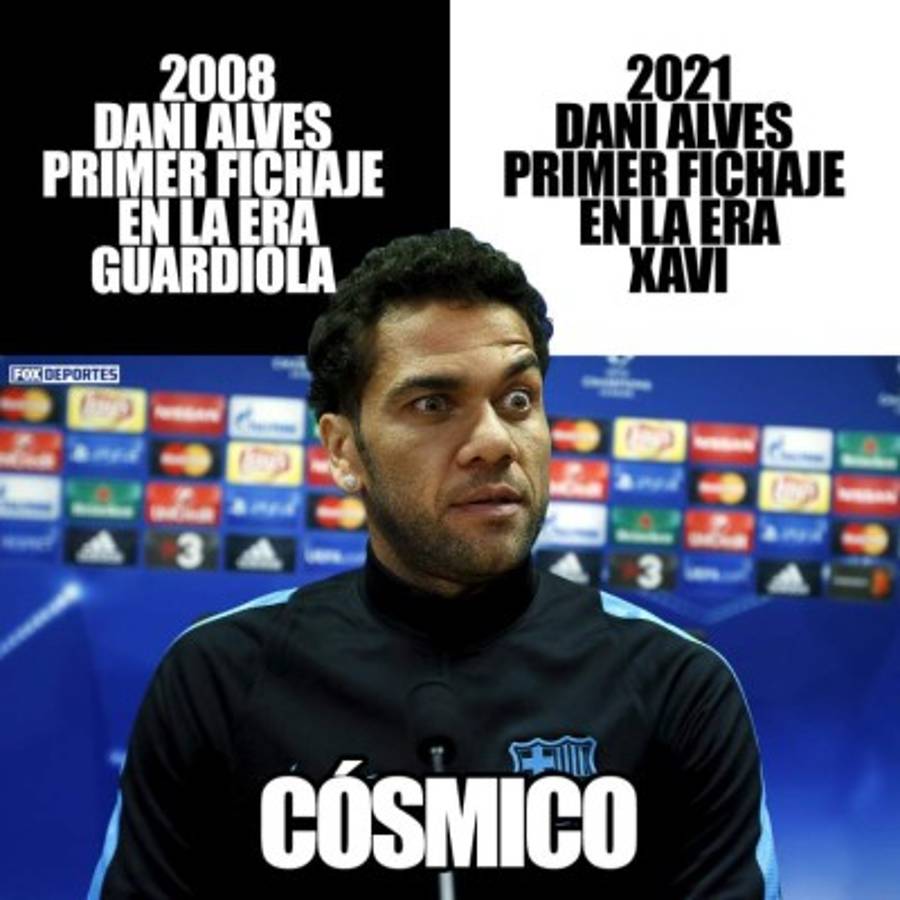 Dani Alves regresa al Barcelona y los memes destrozan al jugador brasileño por su edad