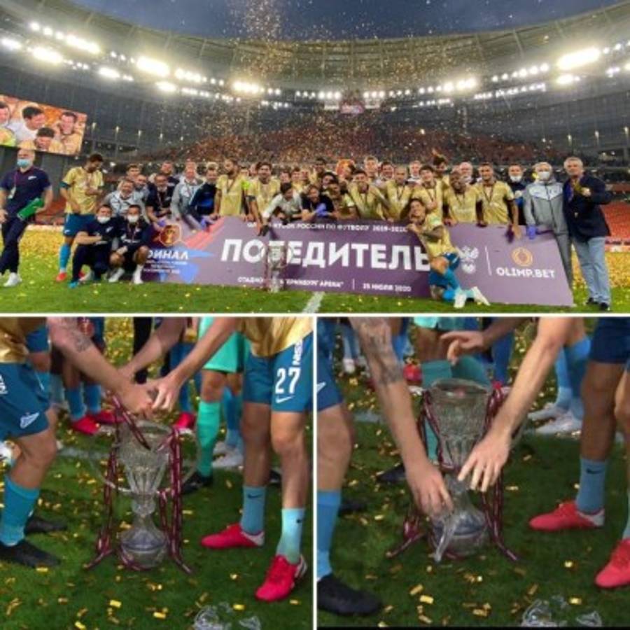 ¡Tuvieron que recoger los pedazos! Zenit logra la Copa de Rusia y la rompe durante la celebración