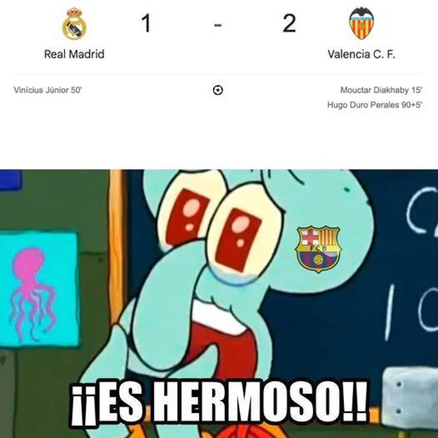 Los memes hacen masticar polvo al Real Madrid luego de su derrota ante Valencia: en Barcelona paran de reír