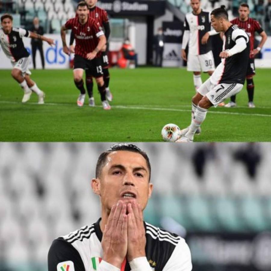 Cristiano Ronaldo, protagonista de los memes tras fallar un penal en la Coppa Italia ante Milan