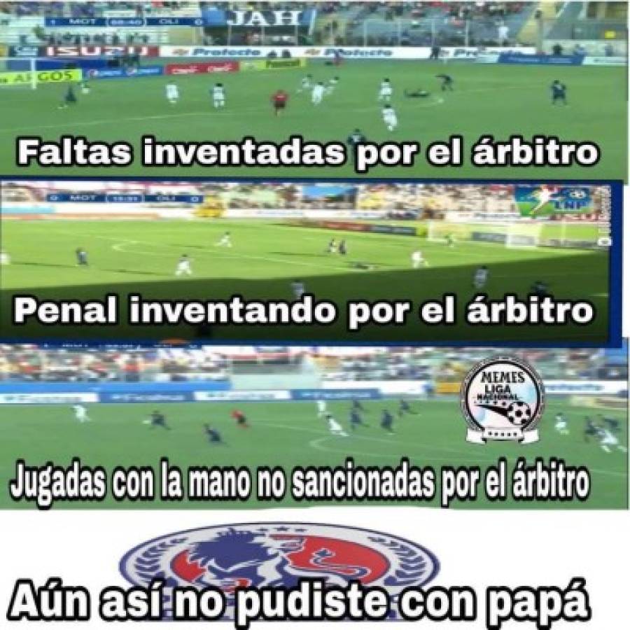 Memes: 'Trituran' al Motagua por dejar escapar el gane en el clásico ante Olimpia