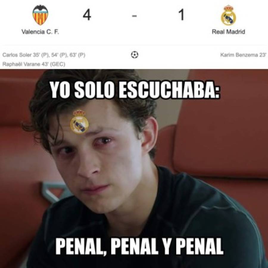 Los memes y los penales revientan al Real Madrid tras recibir paliza del Valencia