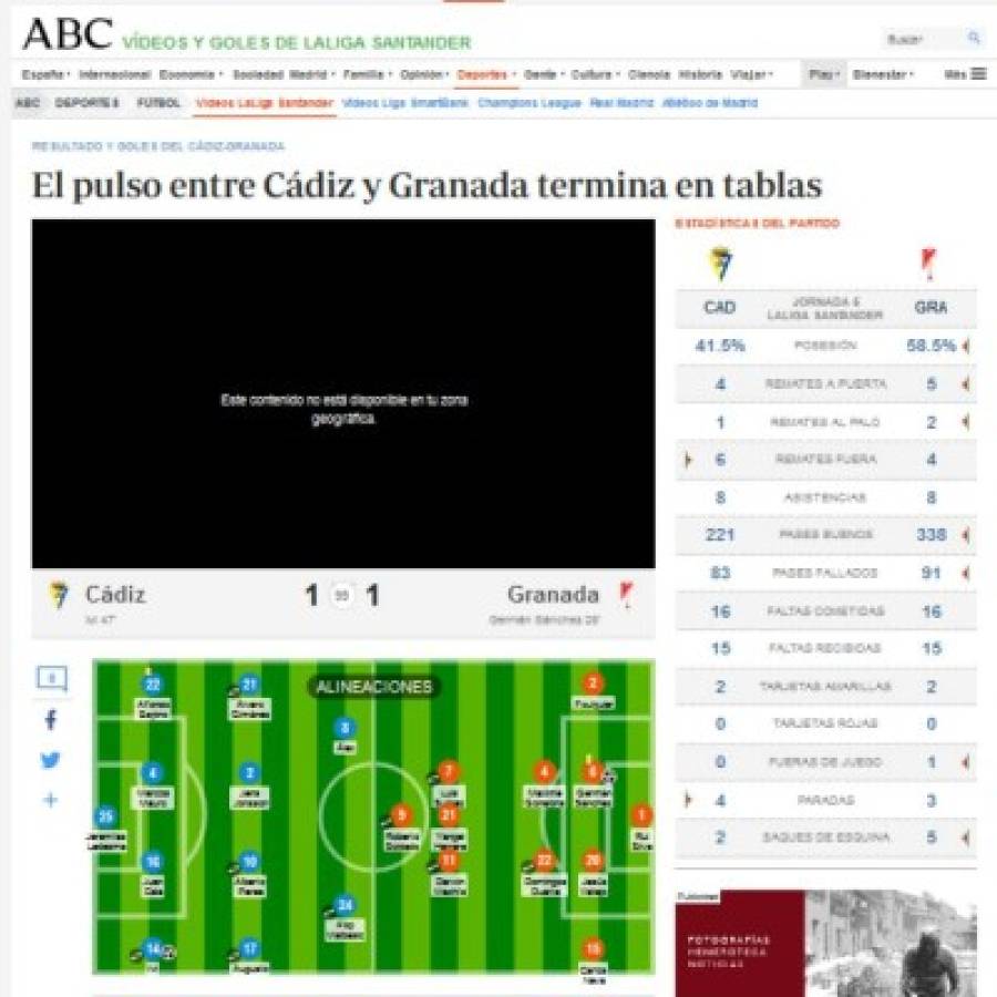 'Dolor de cabeza constante': Lo que dice la prensa del Choco y Cádiz tras el empate con Granada