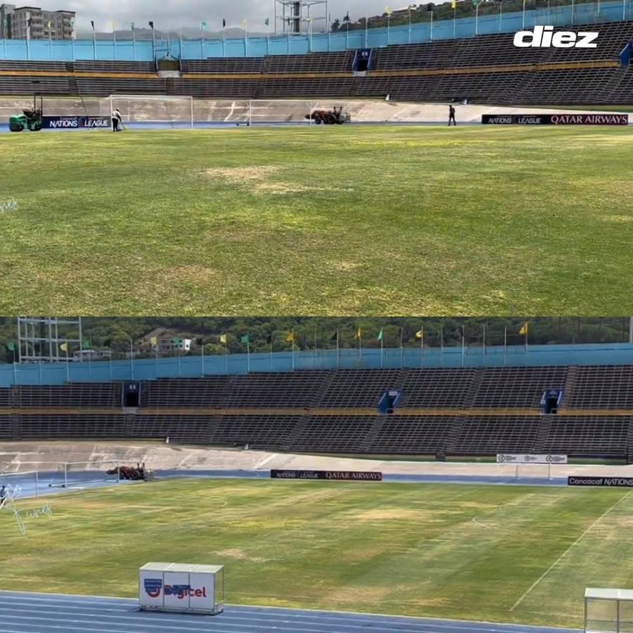 Así luce la cancha del Independence Park, donde hace unos días hubo un concierto.