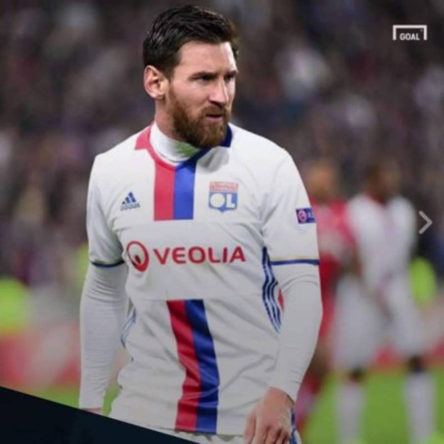 Messi 'posando' con las camisetas de los más grandes del mundo