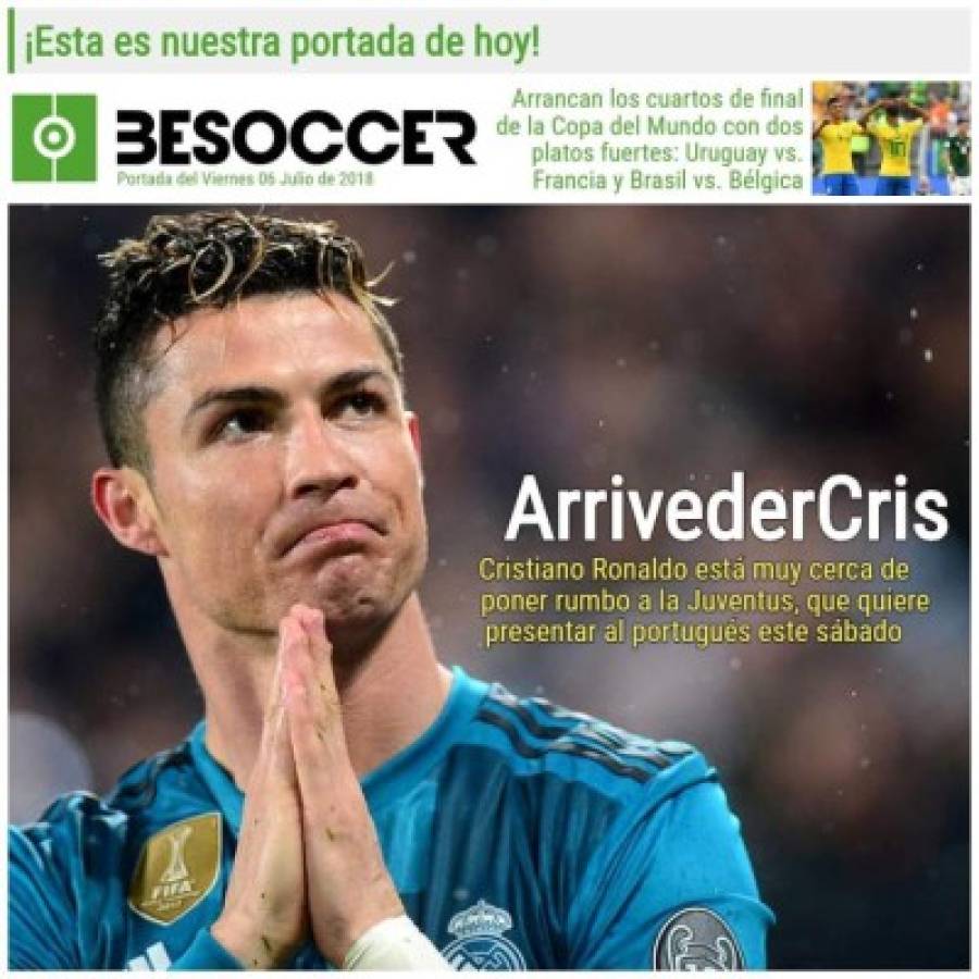 Medios españoles despiden a CR7 y los italianos le dan la bienvenida