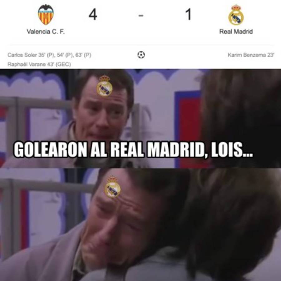 Los memes y los penales revientan al Real Madrid tras recibir paliza del Valencia