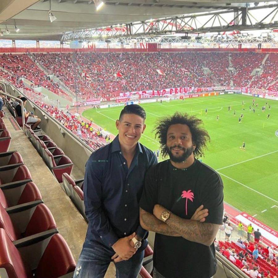 Así fue el reencuentro de James Rodríguez y Marcelo en el Olympiacos... ¡y la mala noticia que recibió sin haber debutado!