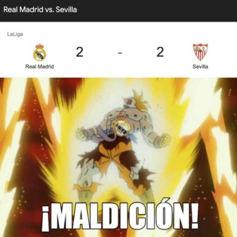 Memes: Las burlas hacen pedazos al Real Madrid tras empatar en liga española ante el Sevilla