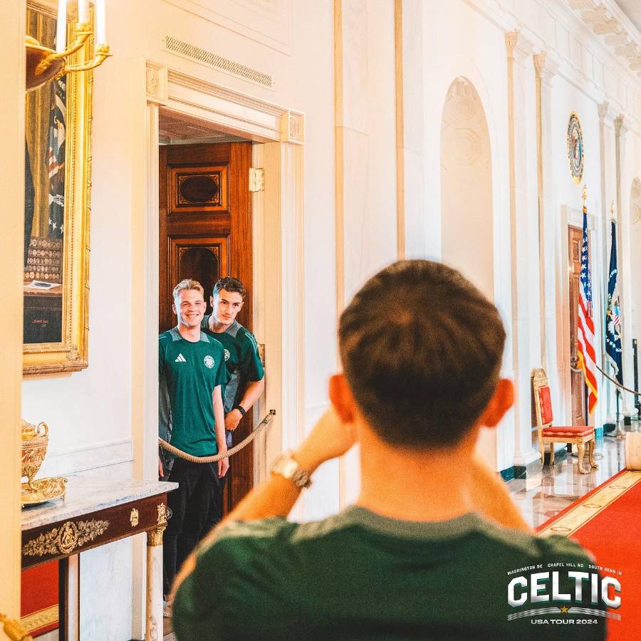 El hondureño Luis Palma visita la Casa Blanca y desata la locura de niños en la gira del Celtic en Estados Unidos