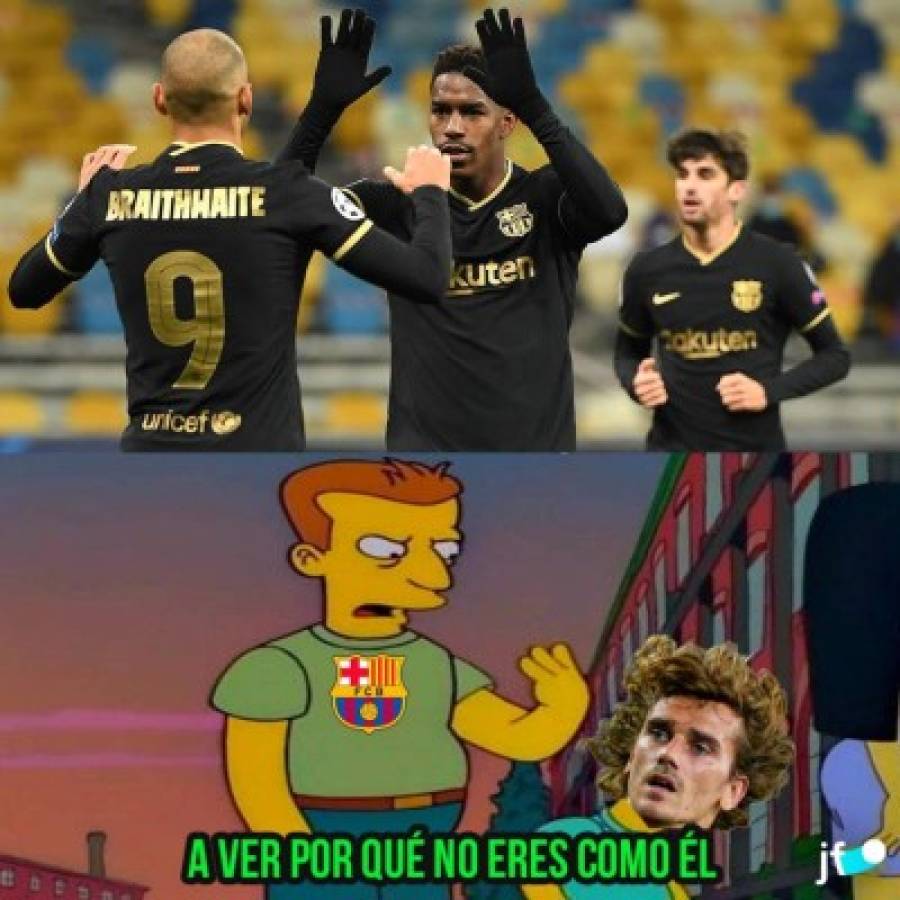 Braithwaite marca doblete con el Barcelona en Champions y los memes estallan las redes