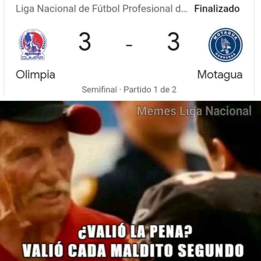 Los divertidos memes que dejó el empate 3-3 entre Olimpia y Motagua en la semifinal de ida de la Liga Nacional