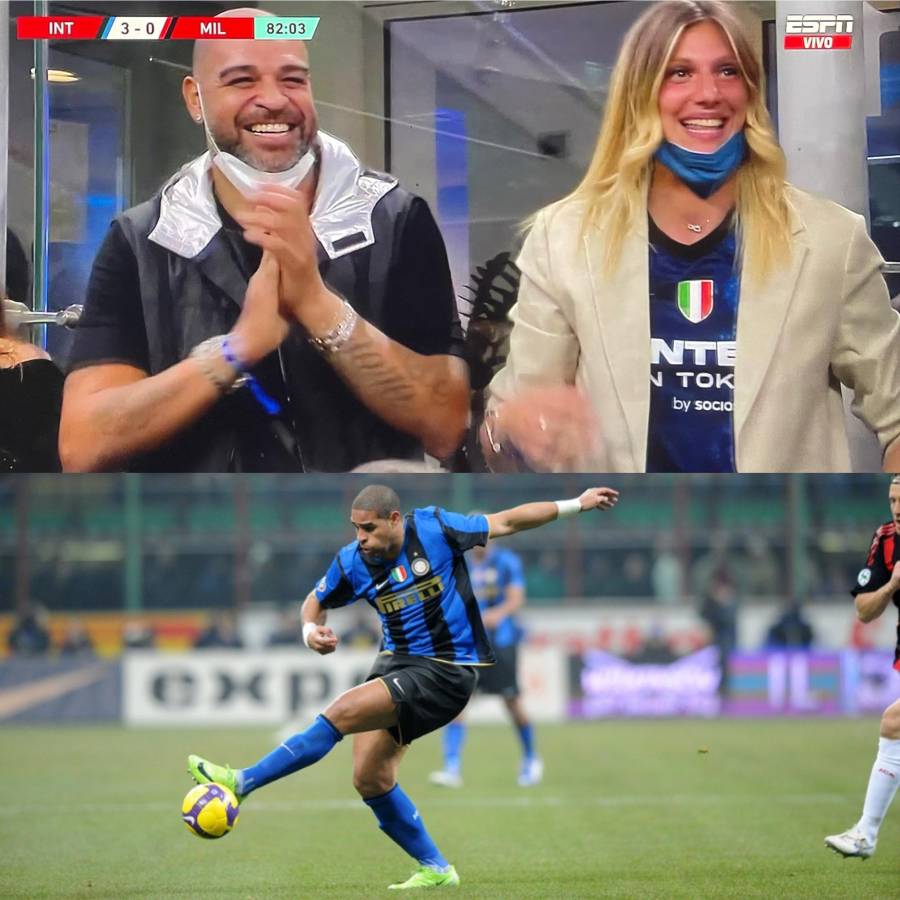 ¡Al borde de las lágrimas! Así fue el regreso de Adriano a Italia para ver el Inter vs Milan ¿Y esa chica?