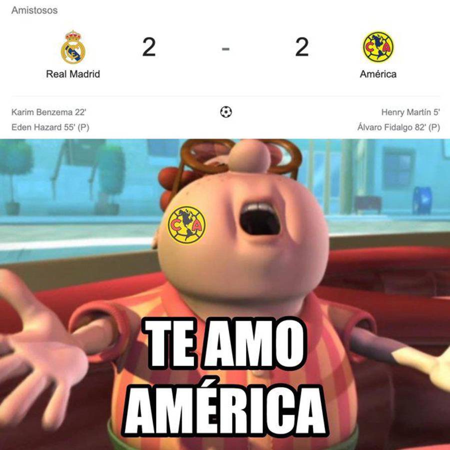 “América, vete a Europa”: Estos son los jocosos memes que dejó el empate de las Águilas contra Real Madrid