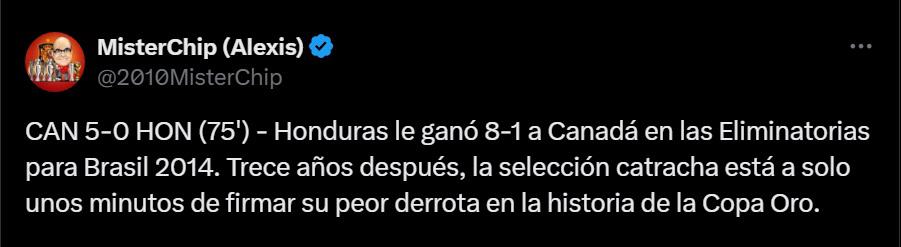 MisterChip y sus estadísticas letales tras el desastroso debut de Honduras contra Canadá por la Copa Oro