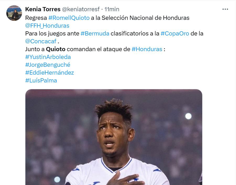 Quioto regresa a la Selección y causa euforia en la prensa de Honduras: “él debe responder en la cancha”