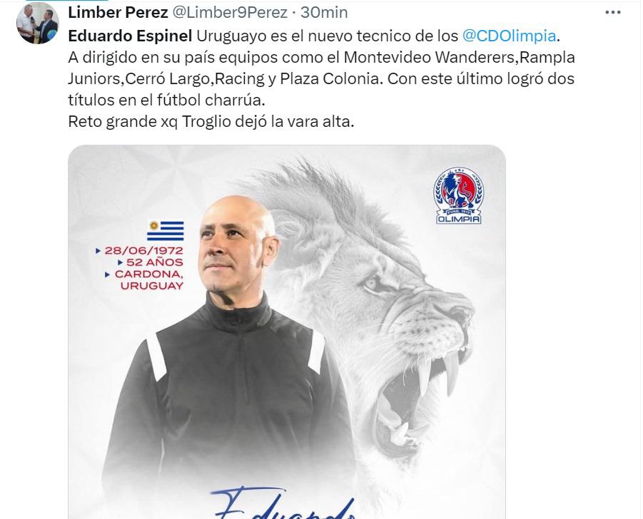 “Tiembla Motagua, Troglio le dejó la vara alta y no es perfil bomba”: prensa hondureña e internacional sobre el nombramiento de Eduardo Espinel como DT de Olimpia