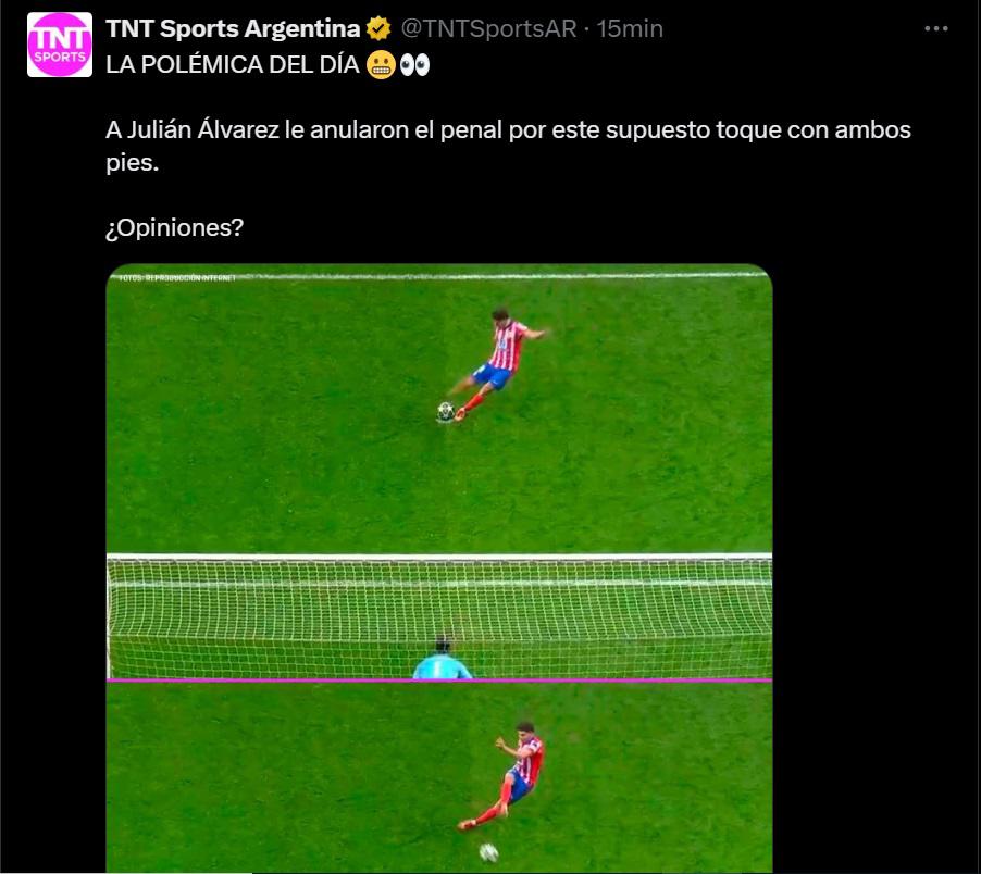 La polémica está al rojo vivo con el penal de Julián Álvarez en el Atlético vs Real Madrid y Cristóbal Soria se burló de Vinicius