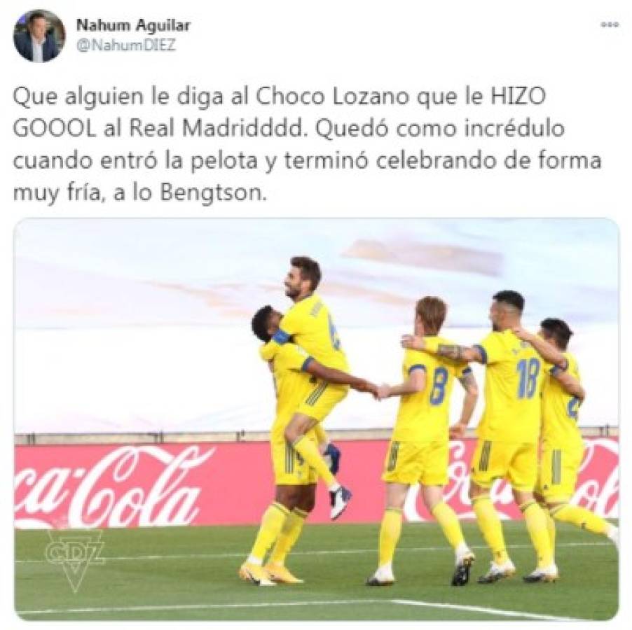 'San Choco Lozano': Lo que dicen en redes sociales tras el gol al Real Madrid con el Cádiz  