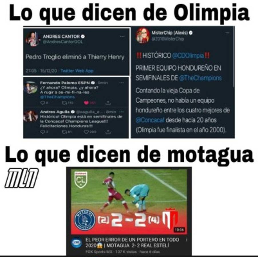 Motagua, gran protagonista de los memes previo al Olimpia-Tigres por la Concachampions &nbsp;&nbsp;