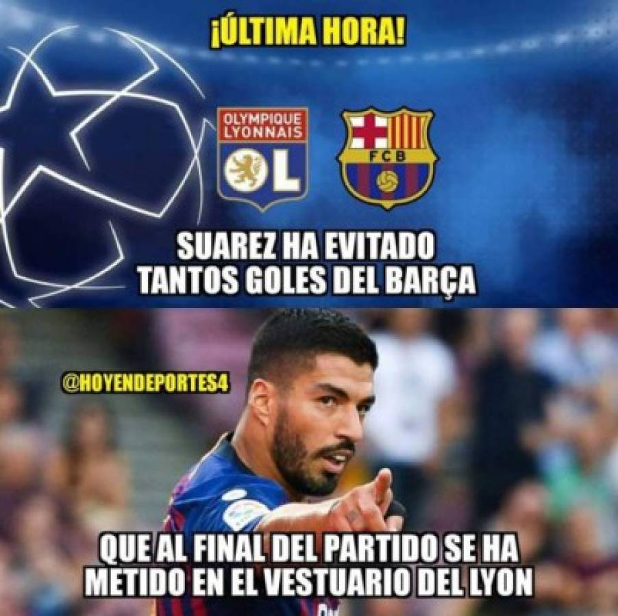 Los otros memes que 'liquidan' a Luis Suárez y el Barcelona por no ganarle al Lyon en Champions