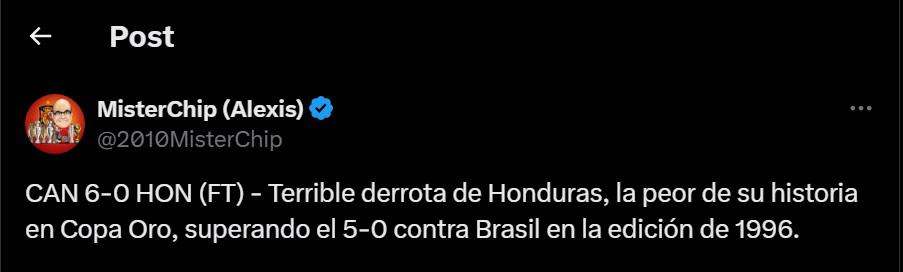 MisterChip y sus estadísticas letales tras el desastroso debut de Honduras contra Canadá por la Copa Oro