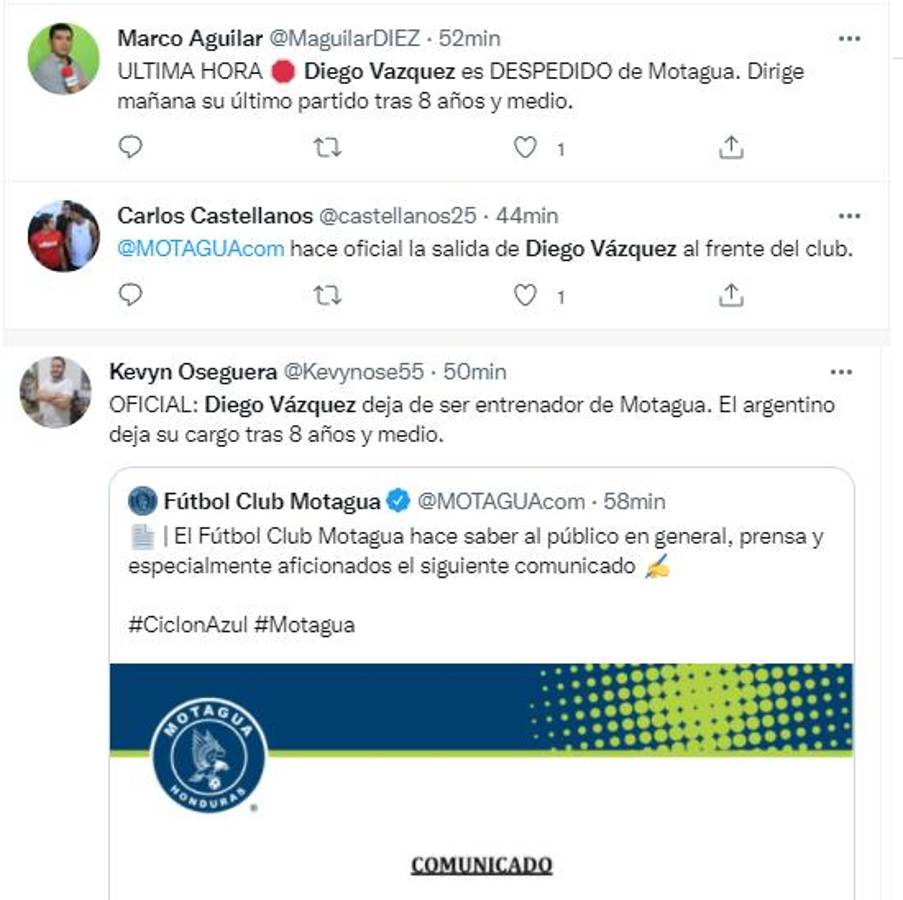 ¡Uno pide reconocimiento en el Nacional! La reacción de periodistas y aficionados tras la salida de Diego Vázquez de Motagua