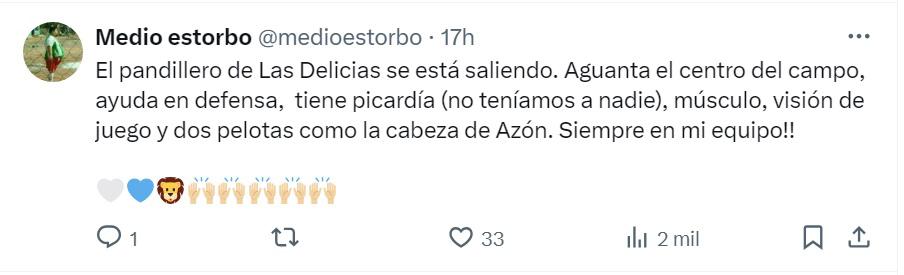 “Vaya crack, hágase la opción de compra”, afición de Zaragoza destacó a Kervin Arriaga al ser nombrado MVP del juego contra Málaga