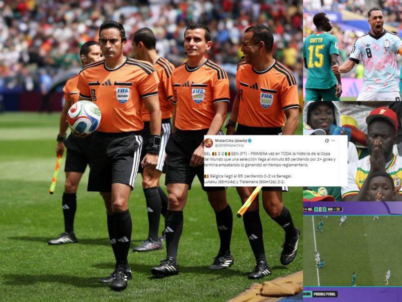 Sad Martínez fue protagonista de la histórica remontada (3-2) de Bélgica a Senegal. El hondureño tuvo sus aciertos, pero también le señalan algunas polémicas.