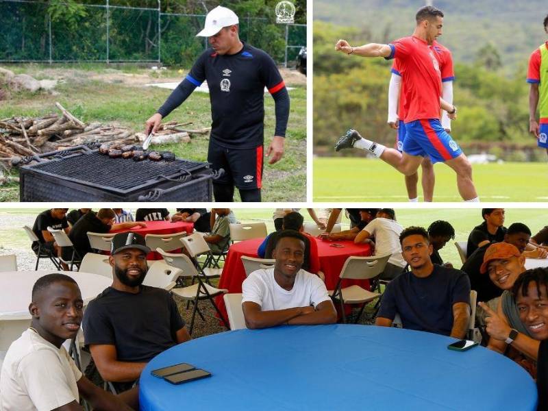 La plantilla de jugadores de Olimpia y la directiva celebraron la conquista de la Supercopa con tremendo asado.