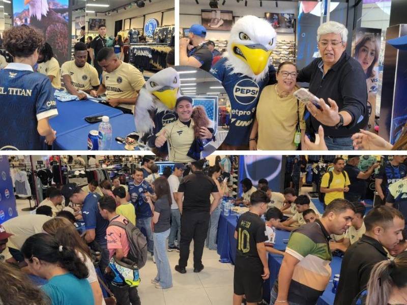 Los jugadores de Motagua compartieron con su afición en la firma de autógrafos en Sportline previo al duelo de la Supercopa ante Olimpia.