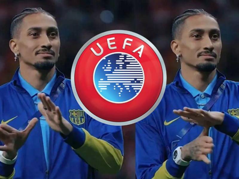 Raphinha puede recibir una dura sanción de partte de UEFA.