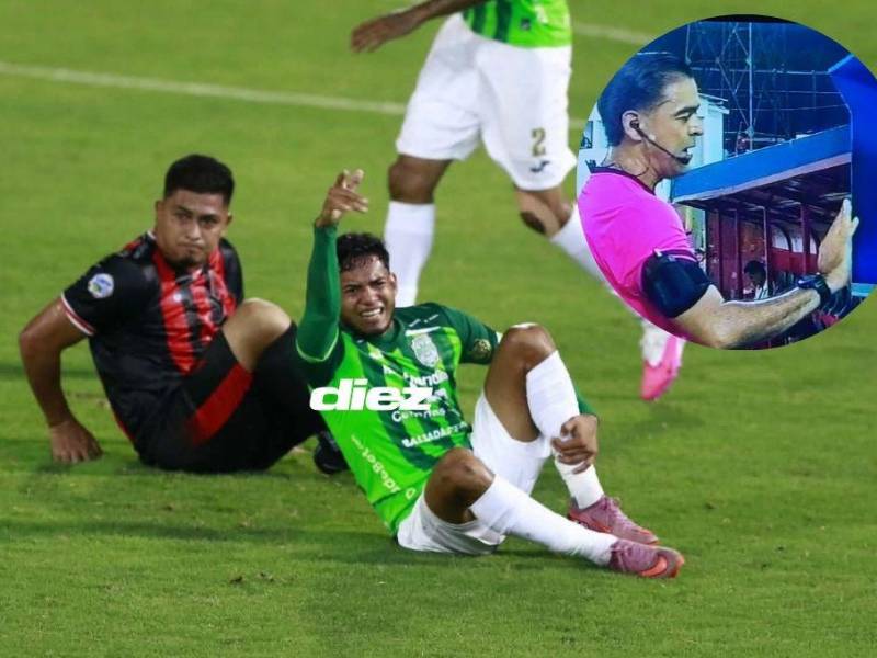 Polémica acción que el árbitro Luis Mejía decidió no sancionar a Independiente
