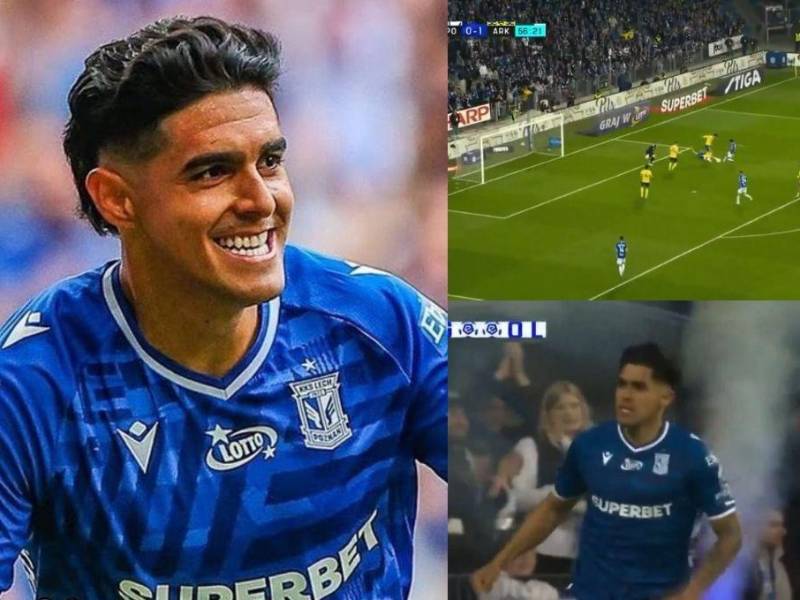 El hondureño utilizó un recurso poco común y anotó su octavo gol con el Lech Poznán en esta temporada