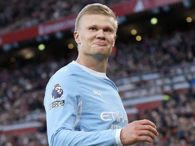 Erling Haaland fue uno de los anotadores en la victoria del Manchester City.