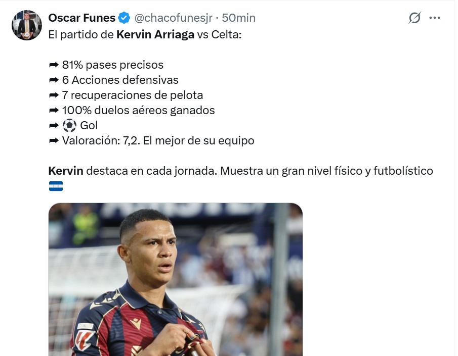 Es dueño del Levante y es una bestia: aficionados explotan tras el gol de Kervin Arriaga en España