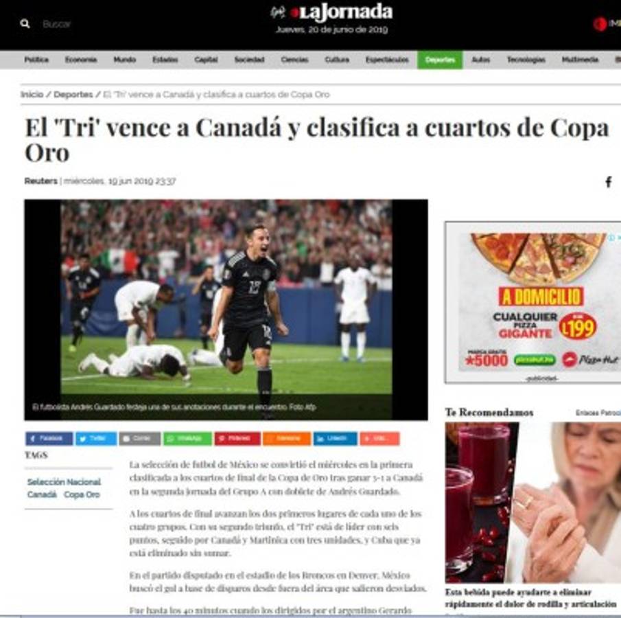 Implacable y exhibición: Lo que dice la prensa de México tras triunfo sobre Canadá